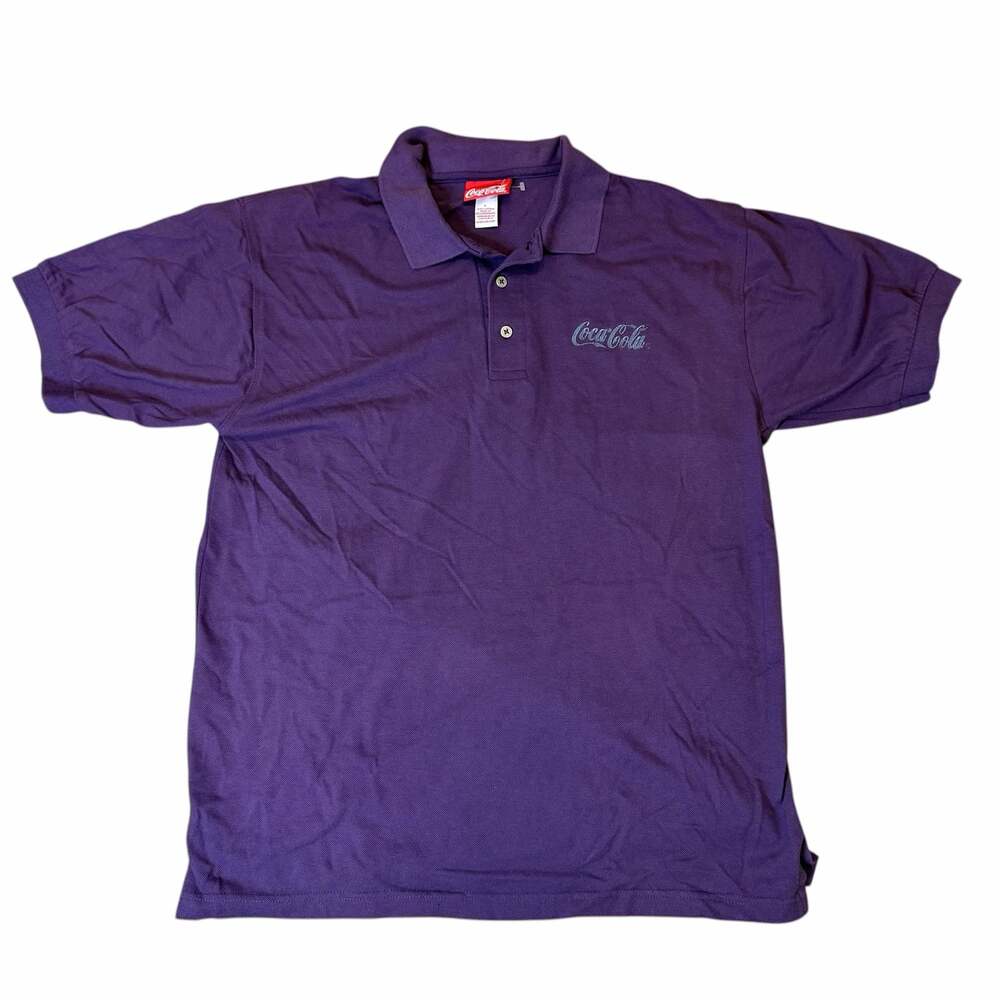 Vintage Coca-Cola Purple Embroidered Logo Polo Shirt Size L